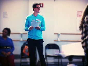 Matt at Mark Morris BTS Facilitating Smiling