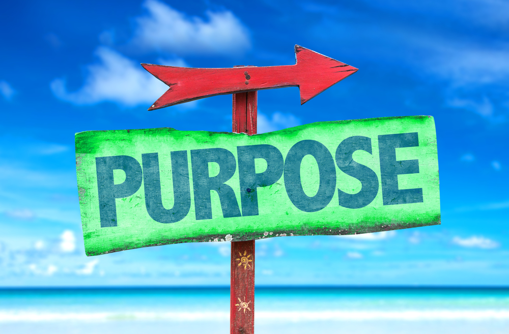 Purpose sign with beach background