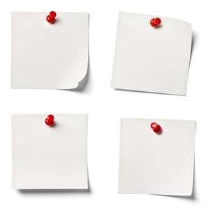 collection of  various white note papers on white background. each one is shot separately-1